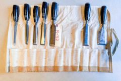 40  Stanley Everlast No. 40 Chisels ¼” to 1 ½” with tool roll, Good