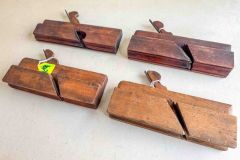 80  Wood Planes: 3 complex molding, and 1 hollow, various makers, Fair/Good