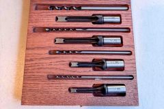 101  4-piece Fisch, Austria Mortising Chisel and Bit set, in wood case, New