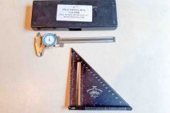 136  Bridge City US-6 Universal Square, and 6” Fractional Dial Caliper, Very Good