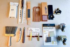 165  Veritas Sharpening Jig, DMT Diamond Stone, Ceramic files, leather strop, Dovetail markers, dovetail saw guides, Veritas burnisher, Marking Knives, Lie Neilsen Brush, Excellent