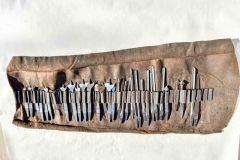 168a  Set of 30 early bits, mostly Sorby, in a leather tool roll