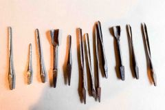 206  Lot of 12 Spoon Bits for bit brace, various sizes and makers, Fair to Good