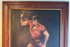 237  Framed Oil Painting of Blacksmith, belonged to MD. State Senator Norman Stone, Good+