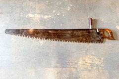 240b  Crosscut Saw: Unknown maker 36” saw with painted blade, Good