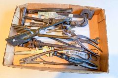 255  (lot) 15 various pliers, wrenches, and crimpers, Fair to Good